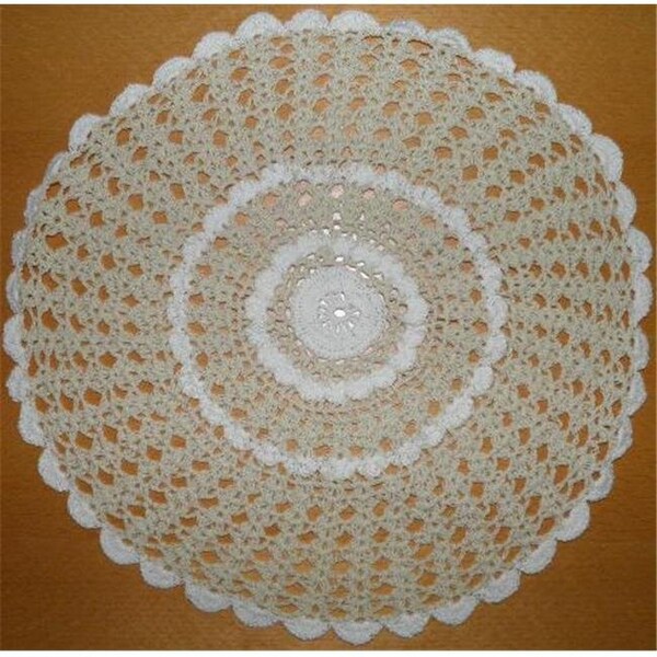 Tapestry Trading Tapestry Trading NL-14I12 12 in. Handmade Indian Crochet Doily; Ivory NL-14I12 - main
